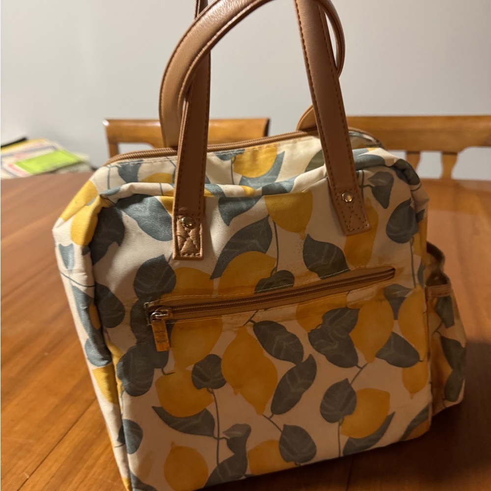 Fabric Lemon Patterned Insulated Lunchbox - Picture 4 of 6